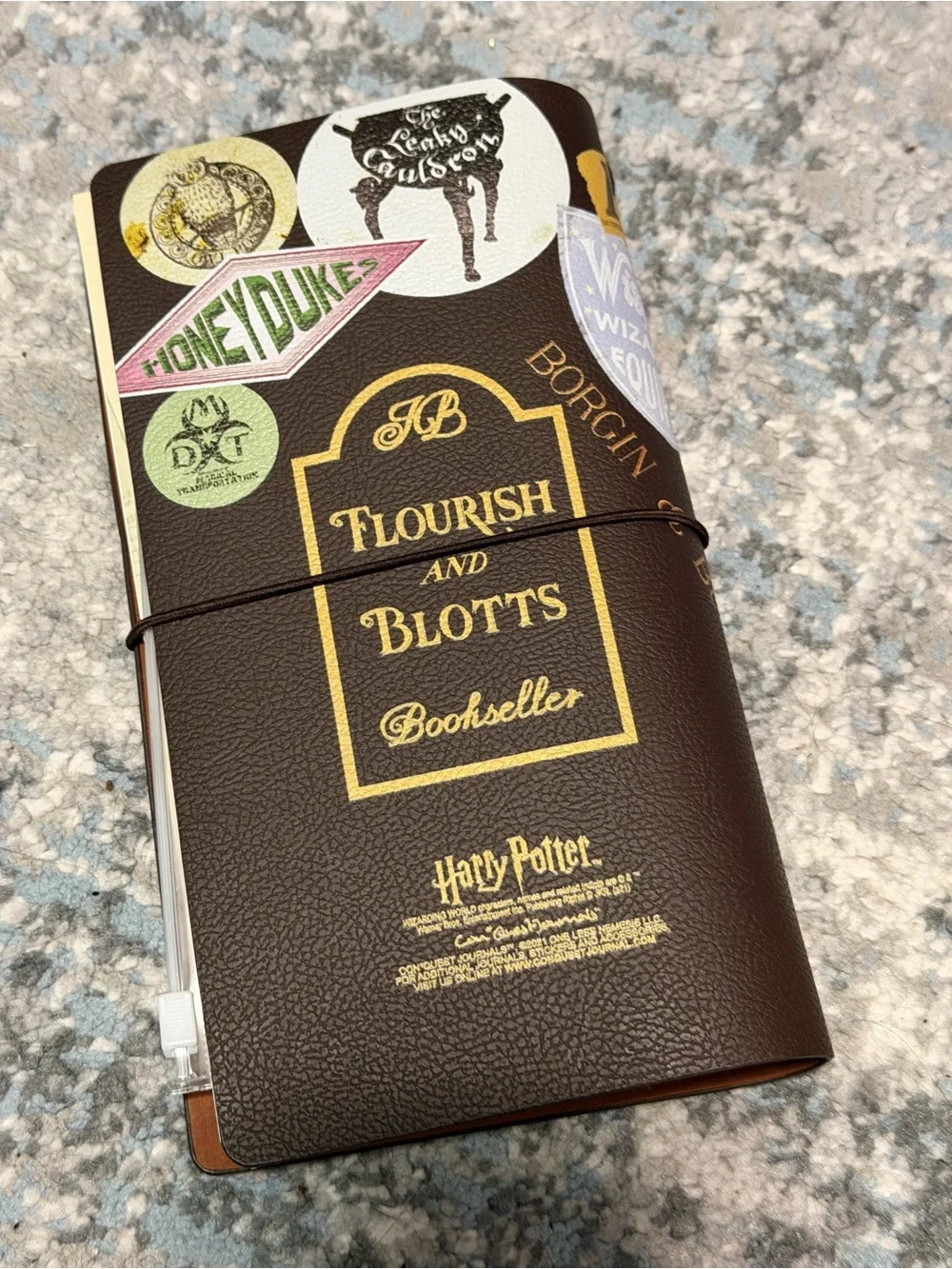 Marauder's Map Style Ollivanders Travel Notebook - Brown & Cream
